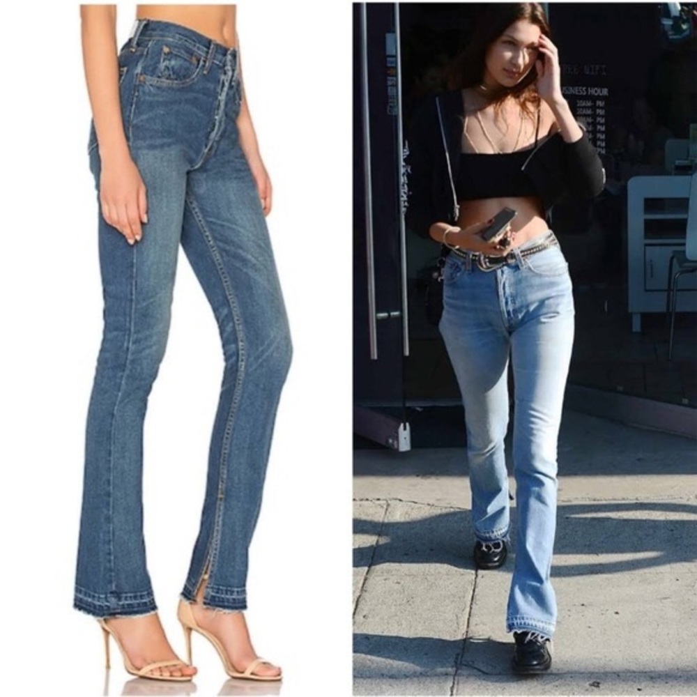 RE/DONE X Levi’s The Elsa High Rise Flare Split Hem Jeans